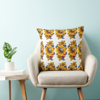 Patriotic HoneyBee Throw Pillow