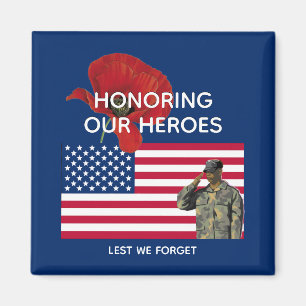 Patriotic HONORING OUR HEROES Veterans Memorial Magnet