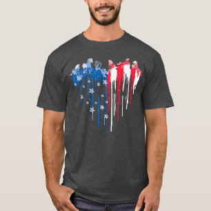 Patriotic Horse American Flag Heart 4th Of July T-Shirt