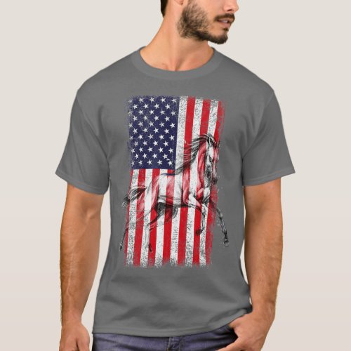 Patriotic Horse American Flag _ Horse Vintage 5  T_Shirt