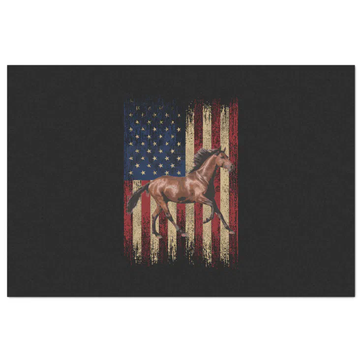 Patriotic Horse American Flag Horseback Riding Tissue Paper | Zazzle