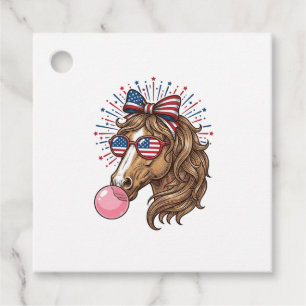 Patriotic Horse Bubble Gum Vintage Vector Shirt De Favor Tags