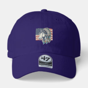Patriotic Horse Flag Vintage Vector T-Shirt Design 47 Brand Hat