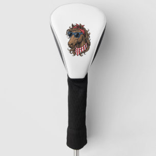 Patriotic Horse Head Vector Shirt Design_1 Golf Head Cover
