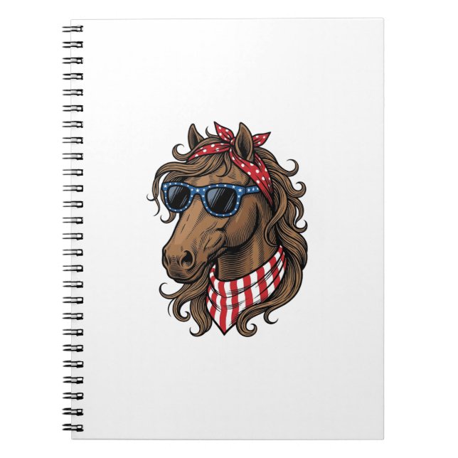 Patriotic Horse Head Vector Shirt Design_1 Notebook (Front)