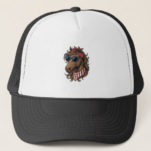 Patriotic Horse Head Vector Shirt Design_1 Trucker Hat