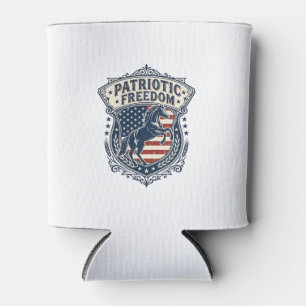 Patriotic Horse Ranch Mom Vector Graphic Tee_1 Can Cooler