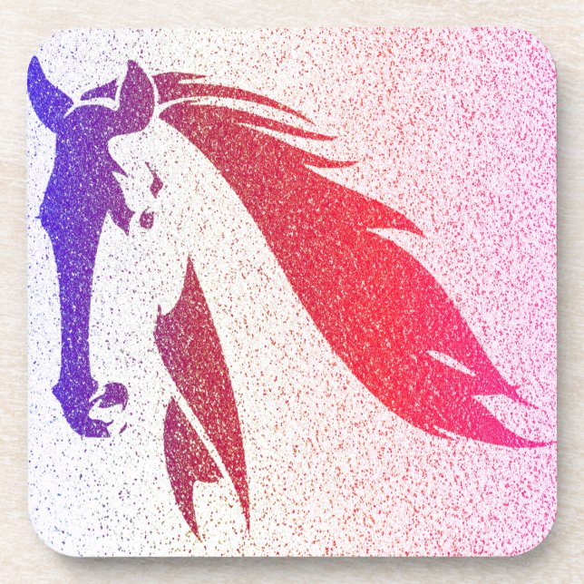 Patriotic Horse Sparkle Hard plastic coaster (Front)