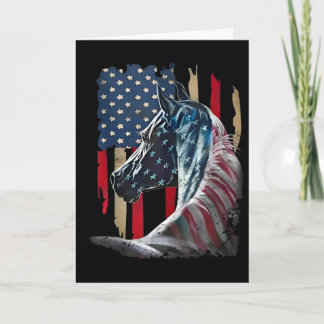 Patriotic Horse Usa Flag Vintage Horse 4th Of July Card