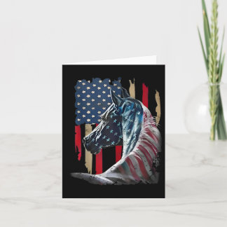 Patriotic Horse Usa Flag Vintage Horse 4th Of July Card