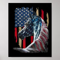 Patriotic Horse Usa Flag Vintage Horse 4th Of July