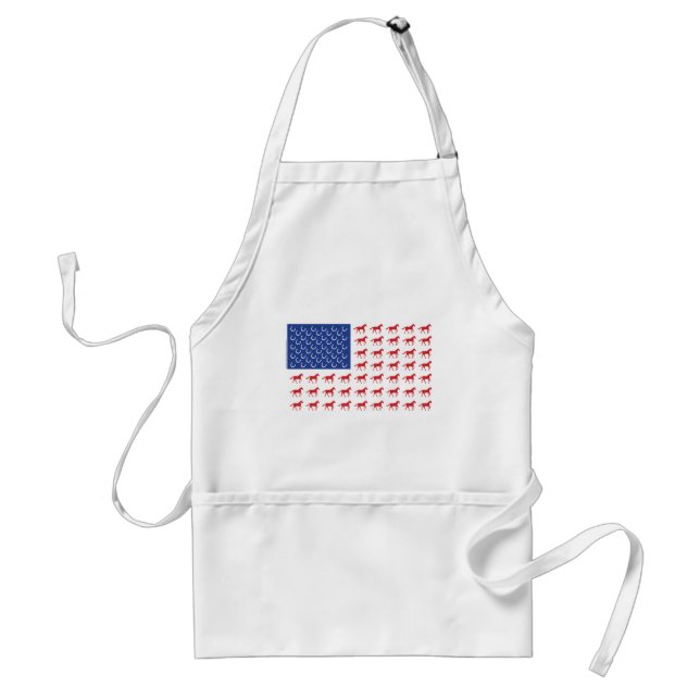 Patriotic Horses American Flag Adult Apron (Front)