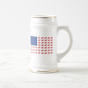 Patriotic Horses American Flag Beer Stein