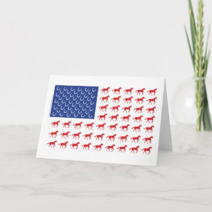 Patriotic Horses American Flag Card