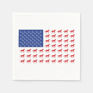 Patriotic Horses Paper Napkins
