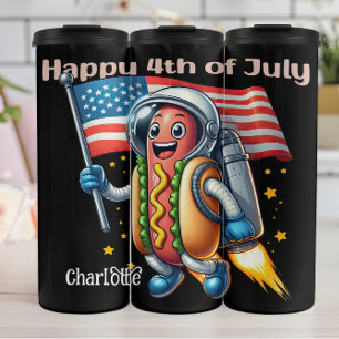 Patriotic Hot Dog: Flying Fourth Fun Thermal Tumbler