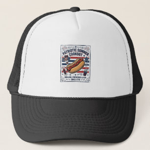 Patriotic Hot Dog Vintage Cookout Trucker Hat