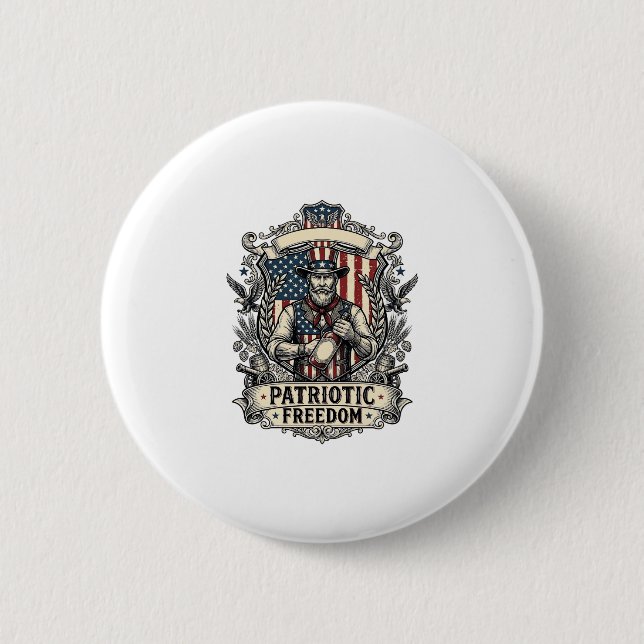 Patriotic Hot Sauce Lover Button (Front)