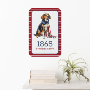Patriotic Hound Dog Personalized Metal Sign