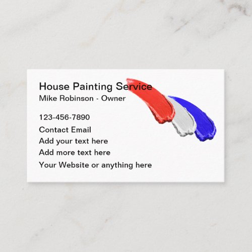 Patriotic House Painter Paint Brush Stroke Business Card