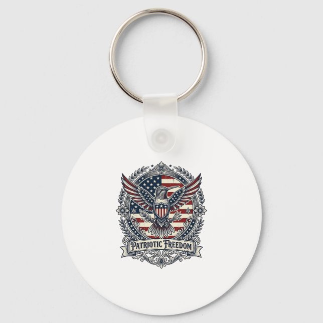 Patriotic Hummingbird Keychain (Front)