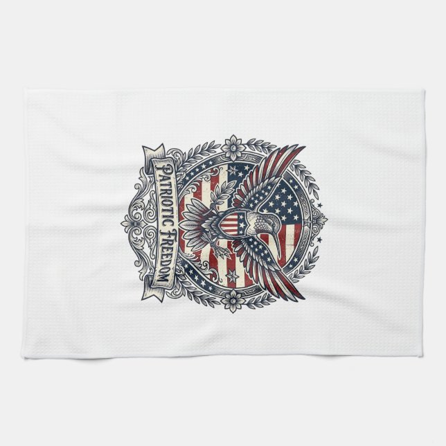 Patriotic Hummingbird Kitchen Towel (Horizontal)