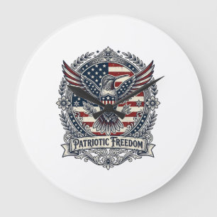 Patriotic Hummingbird Large Clock