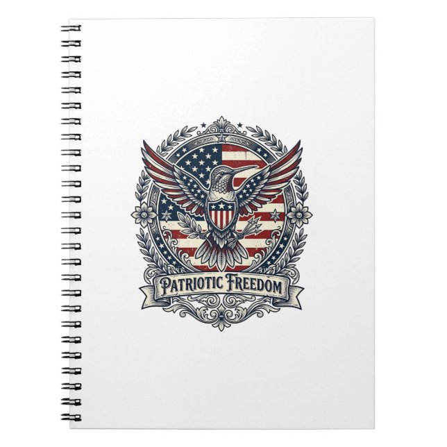 Patriotic Hummingbird Notebook (Front)
