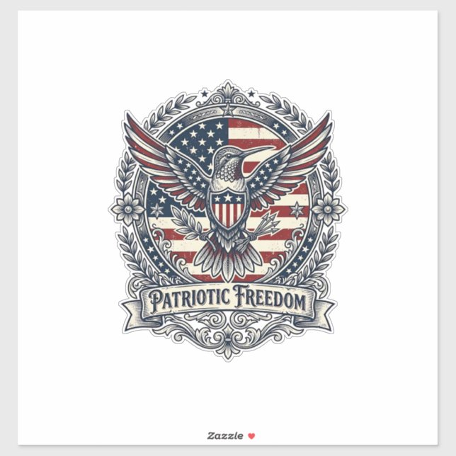 Patriotic Hummingbird Sticker (Sheet)