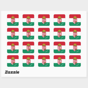 Patriotic Hungary & Hungarian flag, travel /sports Square Sticker