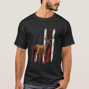 Patriotic Hunter Deer Elk Buck hunting Elkaholic D T-Shirt
