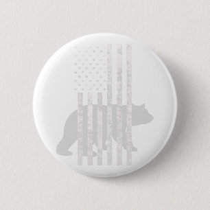 Patriotic Hunting Bear American Flag Hunters  Button