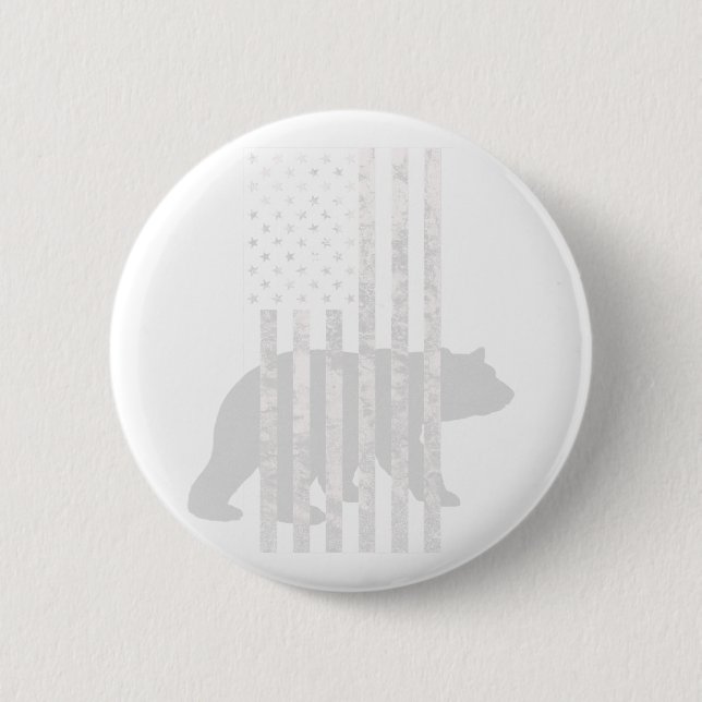 Patriotic Hunting Bear American Flag Hunters  Button (Front)