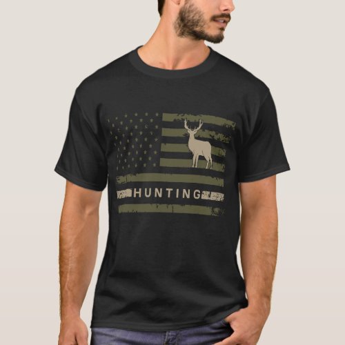 Patriotic Hunting USA Flag  T_Shirt