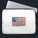 Patriotic Husband Daddy Protector Hero Flag Shirt  Laptop Sleeve<br><div class="desc">Patriotic Husband Daddy Protector Hero Flag Shirt Design_1</div>