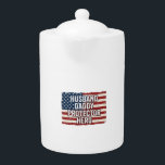 Patriotic Husband Daddy Protector Hero Flag Shirt  Teapot<br><div class="desc">Patriotic Husband Daddy Protector Hero Flag Shirt Design_1</div>