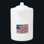 Patriotic Husband Daddy Protector Hero Flag Shirt  Teapot<br><div class="desc">Patriotic Husband Daddy Protector Hero Flag Shirt Design_1</div>