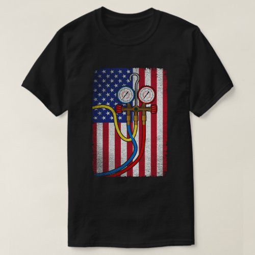 Patriotic HVAC Technician American Flag HVAC Tech  T_Shirt
