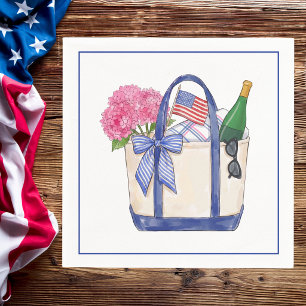Patriotic Hydrangeas Americana Picnic Napkins