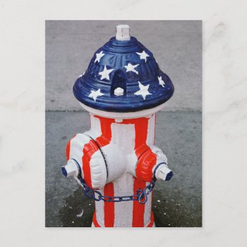 Patriotic Hydrant Postcard by usatshirts at Zazzle