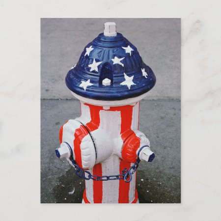Patriotic Hydrant Postcard