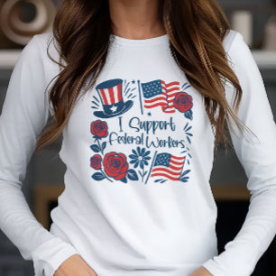 Patriotic I Support Federal Workers, Fed Employees Tri-Blend Shirt