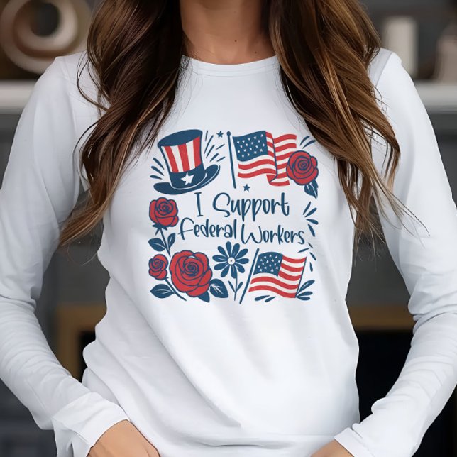 Patriotic I Support Federal Workers, Fed Employees Tri-Blend Shirt (Creator Uploaded)