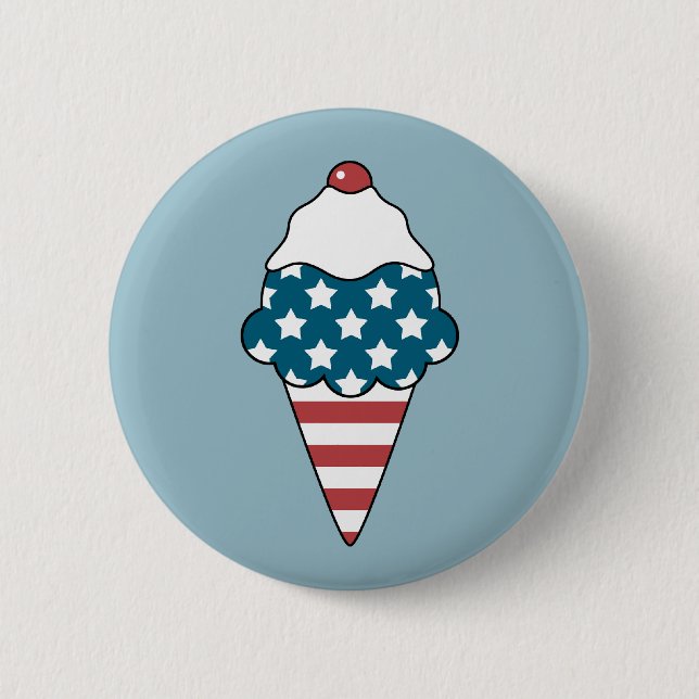 Patriotic Ice Cream Button (Front)