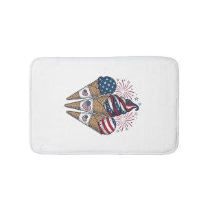 Patriotic Ice Cream Cones Vintage Fourth of July S Bath Mat