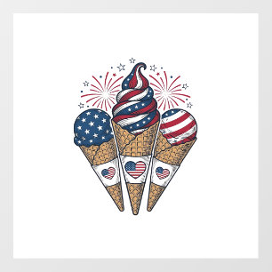Patriotic Ice Cream Cones Vintage Fourth of July S Floor Decals