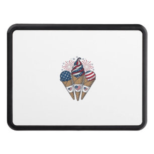 Patriotic Ice Cream Cones Vintage Fourth of July S Hitch Cover