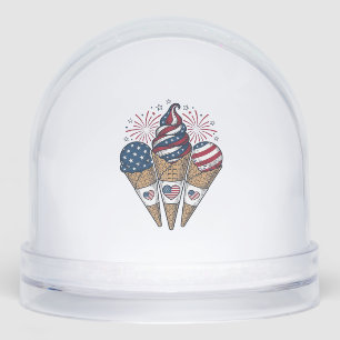 Patriotic Ice Cream Cones Vintage Fourth of July S Snow Globe