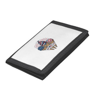 Patriotic Ice Cream Cones Vintage Fourth of July S Tri-fold Wallet