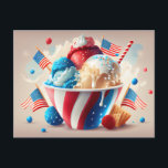 Patriotic Ice Cream Dessert Postcard<br><div class="desc">Celebrate your favorite people!  This stunning postcard will let them know how much they are appreciated on their special day!
Zazzle makes it fast and easy to customize designs to make them your own!</div>
